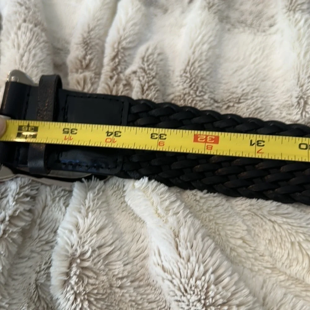 Michael Kors Black Woven Wide Leather Belt Small